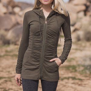 Nomads Hemp Wear Thrive Long Hoodie Olive Green XL